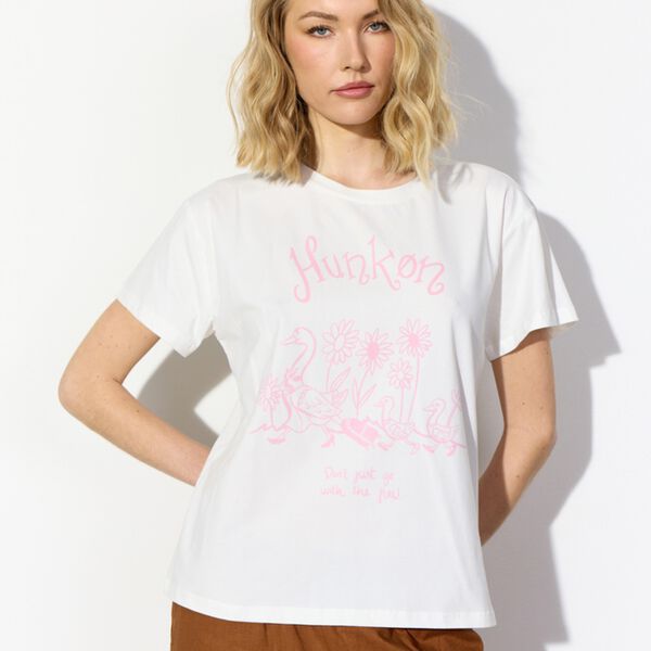 Duckling T-shirt, pink duck, HUNK&Oslash;N