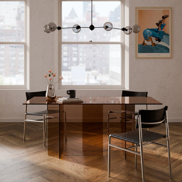 Anouk Glass Dining Table, brown transparent Anouk Glass Dining Table, brown transparent, Westwing Collection