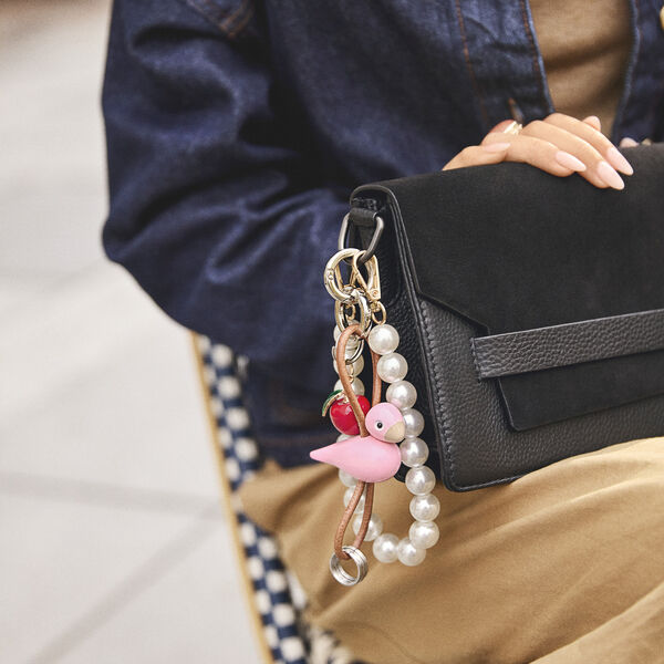 Bird Keychain with Natural Leather, rose, Kay Bojesen Denmark