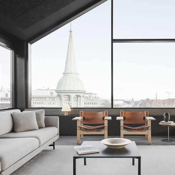 Piloti Wood Coffee Table, black lacquered oak, Fredericia Furniture