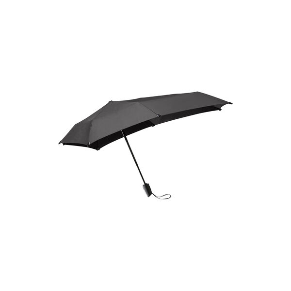 Mini automatic foldable storm umbrella, pure black