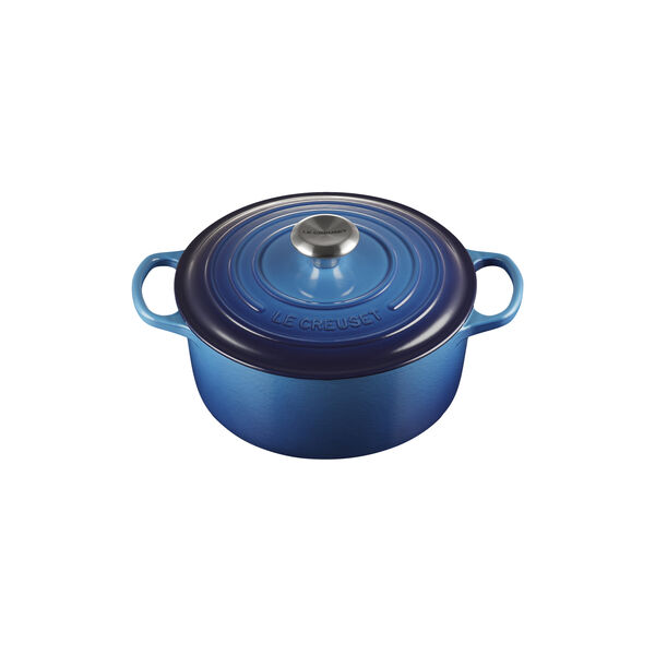 Signature round cast iron pot &Oslash; 24 cm, azure blue, Le Creuset