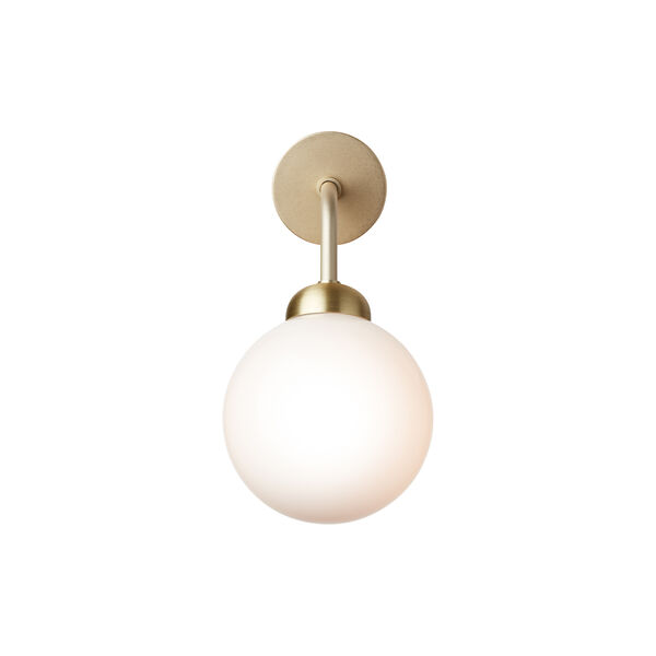 Apiales Hard-wired Wall Lamp, brushed brass/opal, Nuura