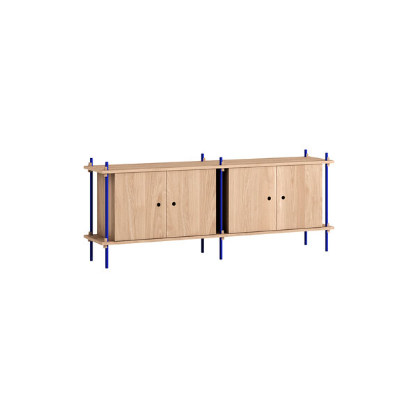 Shelving Sideboard, oak/deep blue, MOEBE