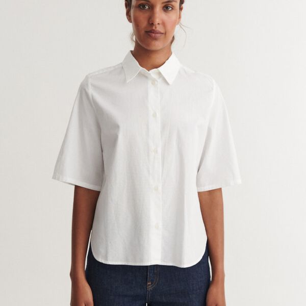 Silje SS Shirt, bright white, Basic Apparel