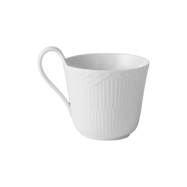 White Fluted Half Lace High Handle Cup 33 cl, Royal Copenhagen