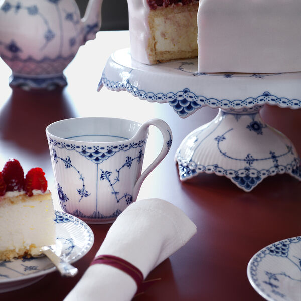 Blue Fluted Half Lace High Handle Cup 33 cl Blue Fluted Half Lace High Handle Cup 33 cl, Royal Copenhagen