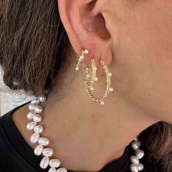 Gloria Small Earrings, pearl, Nuni Copenhagen