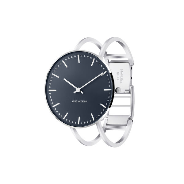City Hall Wrist Watch, oxford blue/steel, Arne Jacobsen Watches