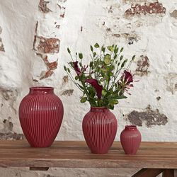 The Knabstrup Vase Grooves, bordeaux, Knabstrup Keramik