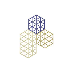 Triangles Coaster, khaki/warm sand/indigo, Zone Denmark