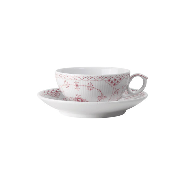 Coral Fluted Half Lace Cup and Saucer 20 cl Coral Fluted Half Lace Cup and Saucer 20 cl, Royal Copenhagen