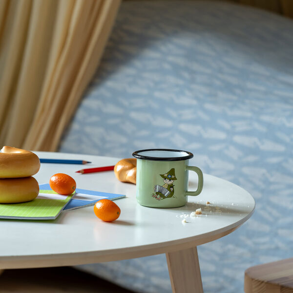 Moomin Snufkin enamel mug, Muurla