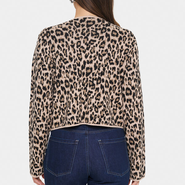 LydiaSZ Cardigan, black leopard jacquard, Saint Tropez