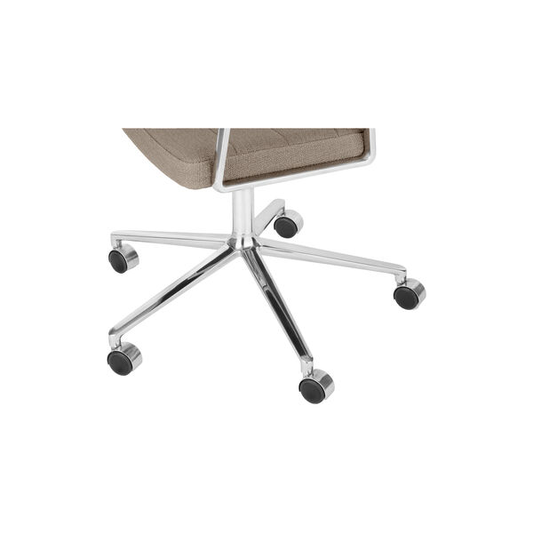 VIPP453 Swivel+ Chair with Castors, dark sand/polished aluminium, Vipp