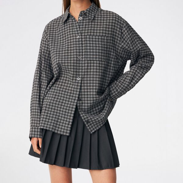 Dorotheamd shirt, grey check, Modstr&ouml;m