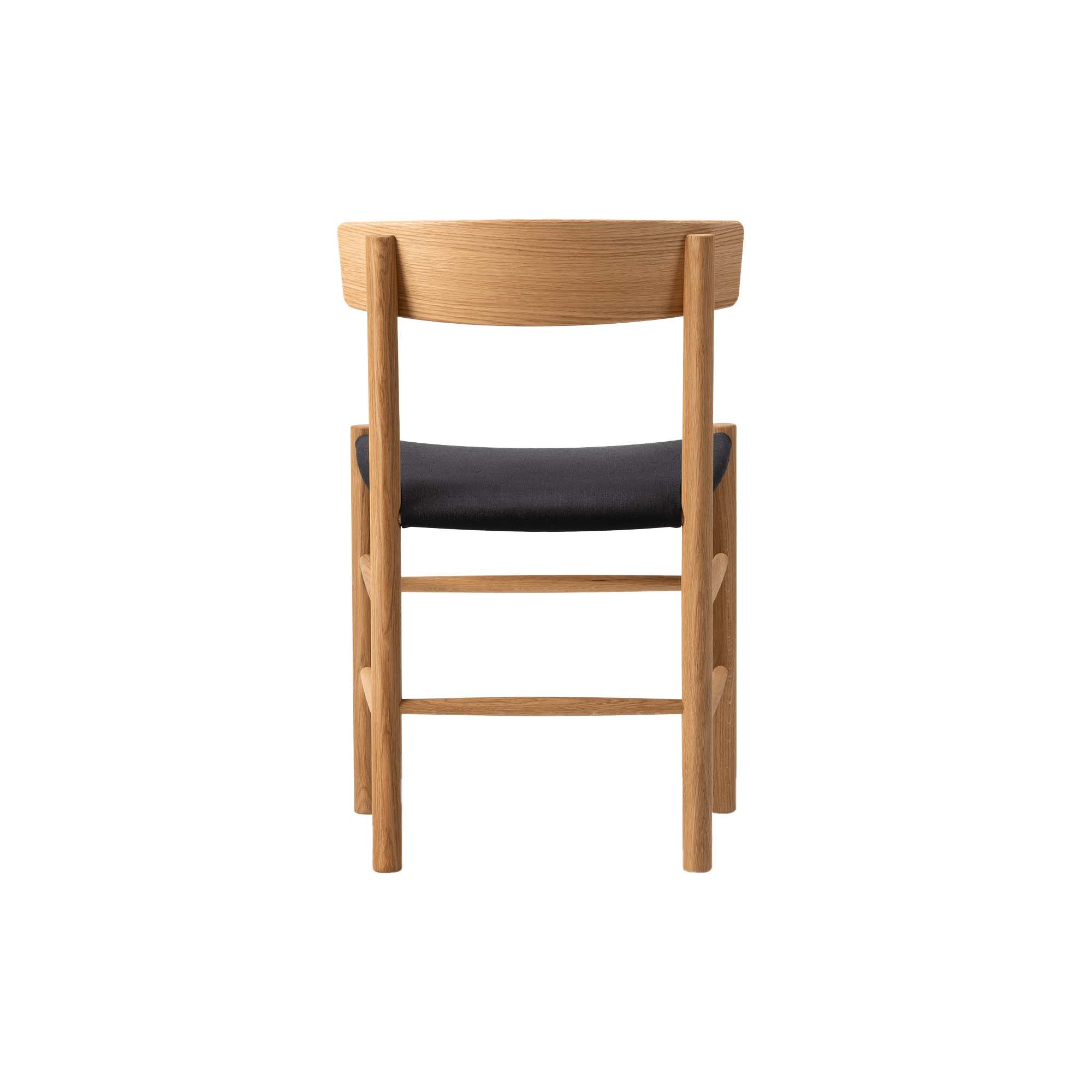 J39 Mogensen Chair with Seat Upholstery, oiled oak/black canvas