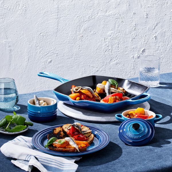 Signature cast iron square grillit 26 cm, azure, Le Creuset