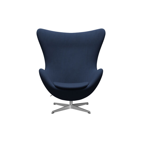 Egg&trade; 3316 Lounge Chair, Christianshavn 1155 dark blue/satin brushed aluminium, Fritz Hansen