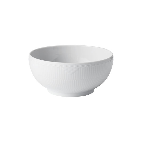 White Fluted Half Lace Bowl 110 cl, Royal Copenhagen