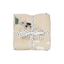 Tiny Farm Burp Cloth 2-Pack, sand, Done by Deer