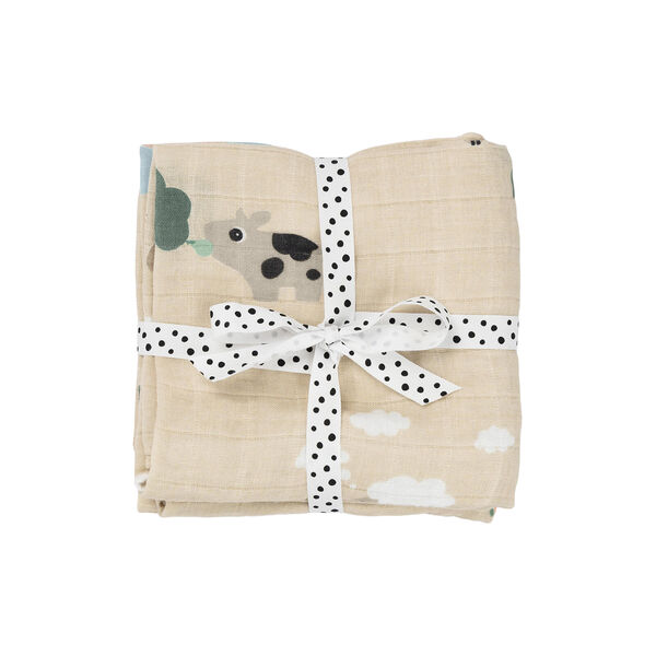 Tiny Farm Burp Cloth 2-Pack, sand, Done by Deer