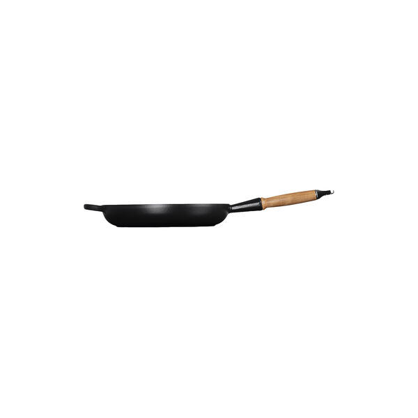 Signature cast iron frying pan with wooden handle &Oslash; 28 cm, matte black, Le Creuset