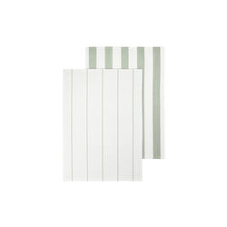 TAULO Striped Tea towel set of 2, white/desert sage, Blomus