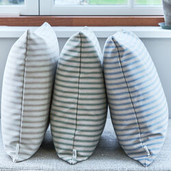 Outdoor Fine Stripe Cushion, blue, Compliments