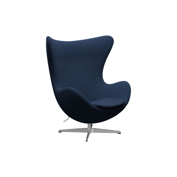 Egg&trade; 3316 Lounge Chair, Christianshavn 1154 blue/satin brushed aluminium, Fritz Hansen