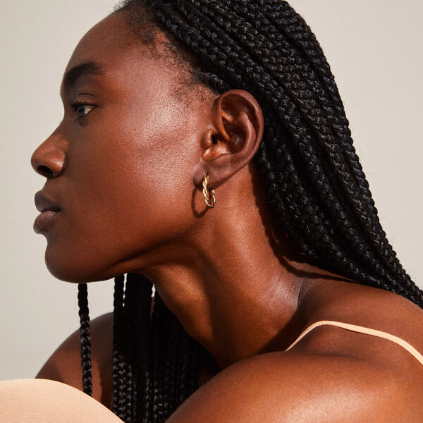 NAJA Twisted Earrings, gold plated, Pilgrim