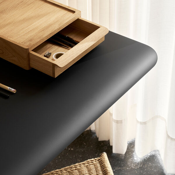 AB019 Wall Desk, black/oiled oak veneer, Carl Hansen & S&oslash;n