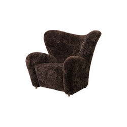 The Tired Man Lounge Chair & Ottoman| Dark Stained Oak/Espresso, Audo Copenhagen