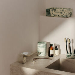 Mist Cotton Pad Holder, emerald off-white, Ferm Living