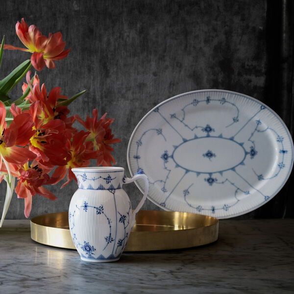 Blue Fluted Plain Jug 38 cl, Royal Copenhagen