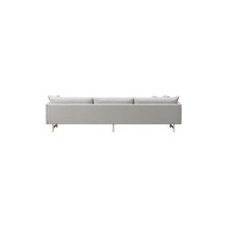 FF5555 95 3-seater Sofa Chaise, light beige/lacquered oak, Fredericia Furniture