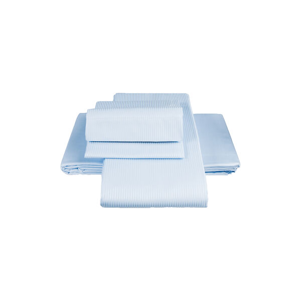 Sateen Woven Pinstriped Junior Duvet Cover, light blue Sateen Woven Pinstriped Junior Duvet Cover, light blue, Geismars Væverier