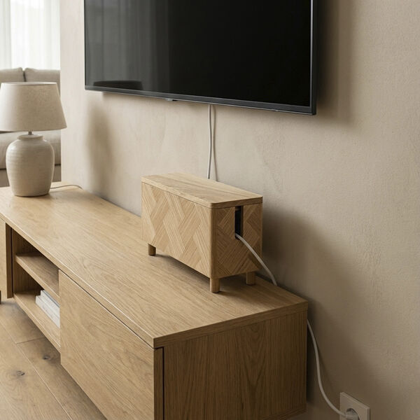 Cablebox Herringbone, oak, Upstr&ouml;m