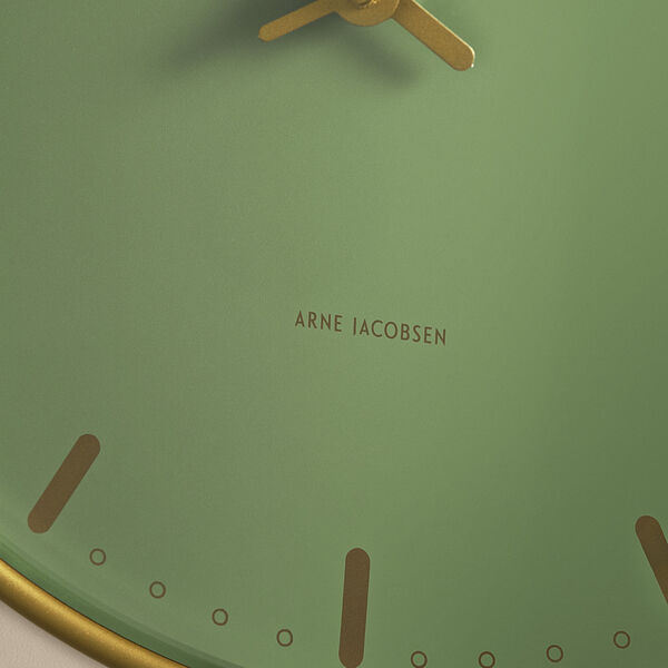 City Hall Wall clock Medium, green, Arne Jacobsen Clocks