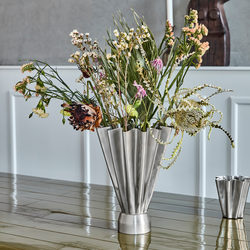 HDFlood Vase, brushed silver finish, House Doctor