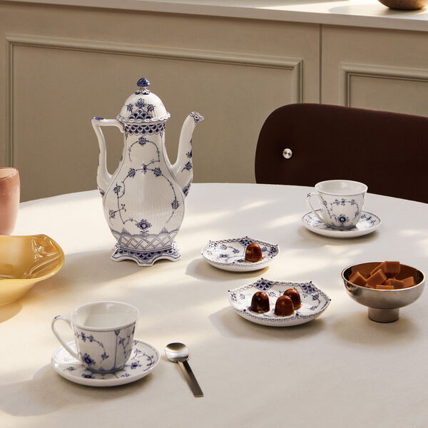 Blue Fluted Full Lace Shallow Bowls 2 pcs, Royal Copenhagen