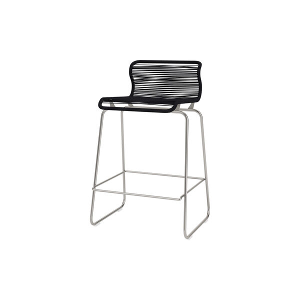 Panton One Kitchen Bar Stool, paper black/steel, Montana Furniture