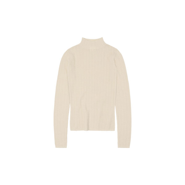 High Neck Pointelle Top, ecru High Neck Pointelle Top, ecru, FUB