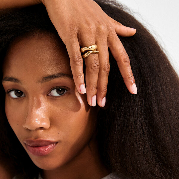 CALLAWAY rings 2-in-1 set, gold plated, Pilgrim