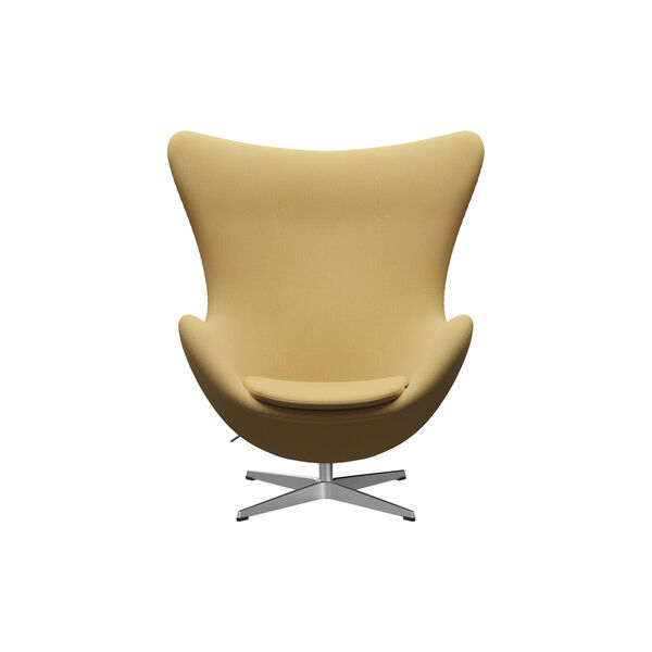 Egg&trade; 3316 Lounge Chair, Christianshavn 1110 yellow/satin brushed aluminium, Fritz Hansen