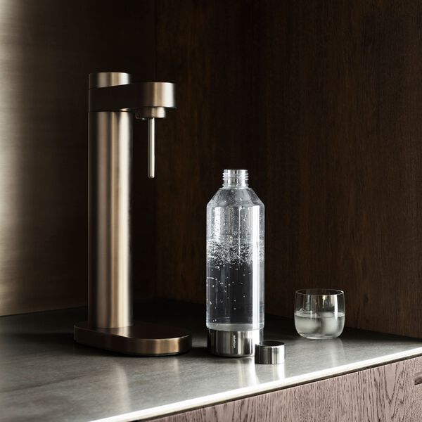 Brus Carbonating Bottle, clear/steel Brus Carbonating Bottle, clear/steel, Stelton
