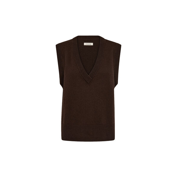 PD-Abby Vest Knit, black coffee, Pieszak