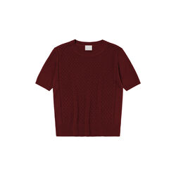 Pointelle Tee, cranberry, FUB