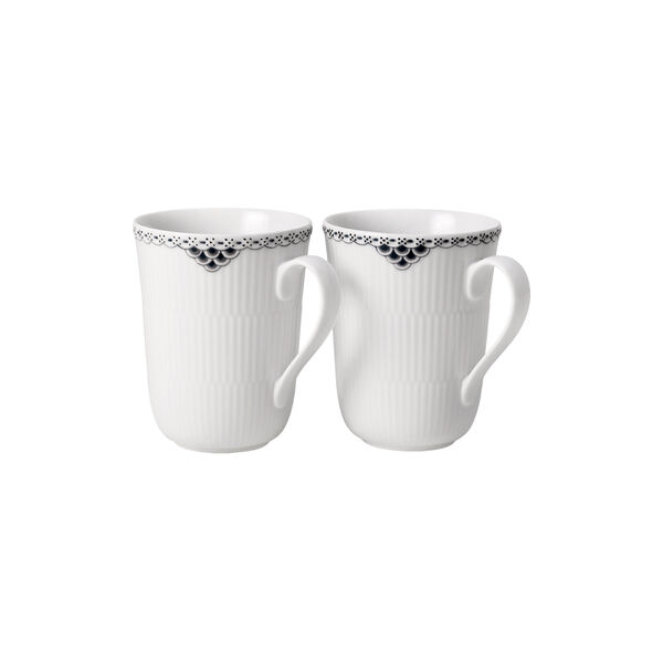 Black Lace Mug 36 cl, 2 pcs, Royal Copenhagen