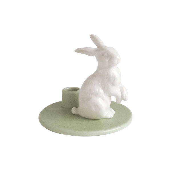 Sweet Stories Hare Candlestick, sage, Dottir Nordic Design